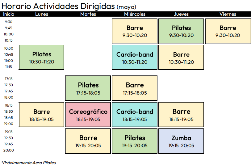 horario aadd mayo