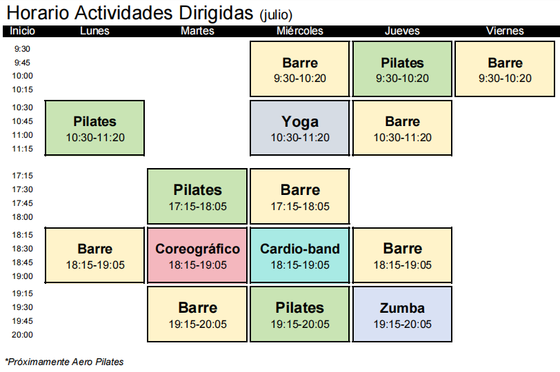 horario aadd julio